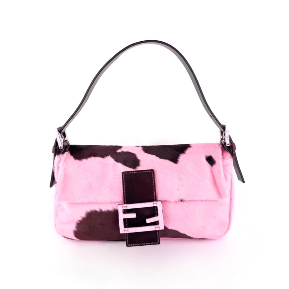 •SOLD• Fendi Pink Pony Hair Cow Print Baguette